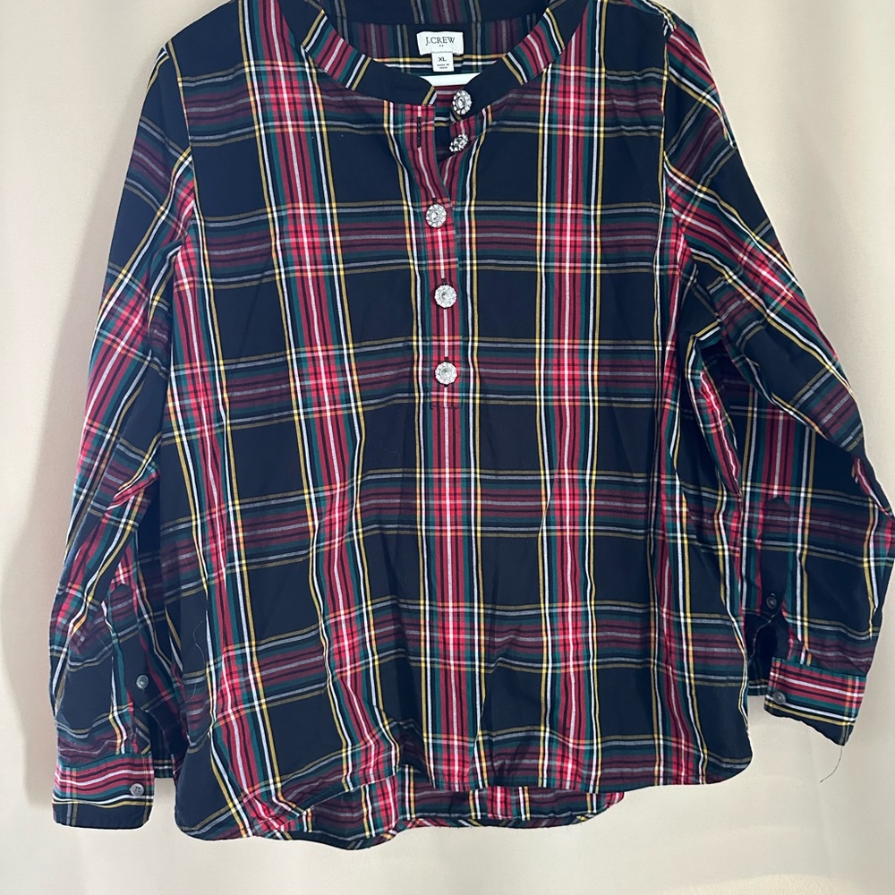 J Crew XL women’s plaid blouse - Picture 6 of 6